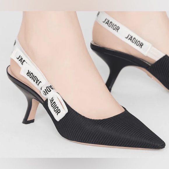 ‼️SOLD‼️Christian Dior J’ADIOR Slingback pump black heels technical fabric black - Picture 2 of 10